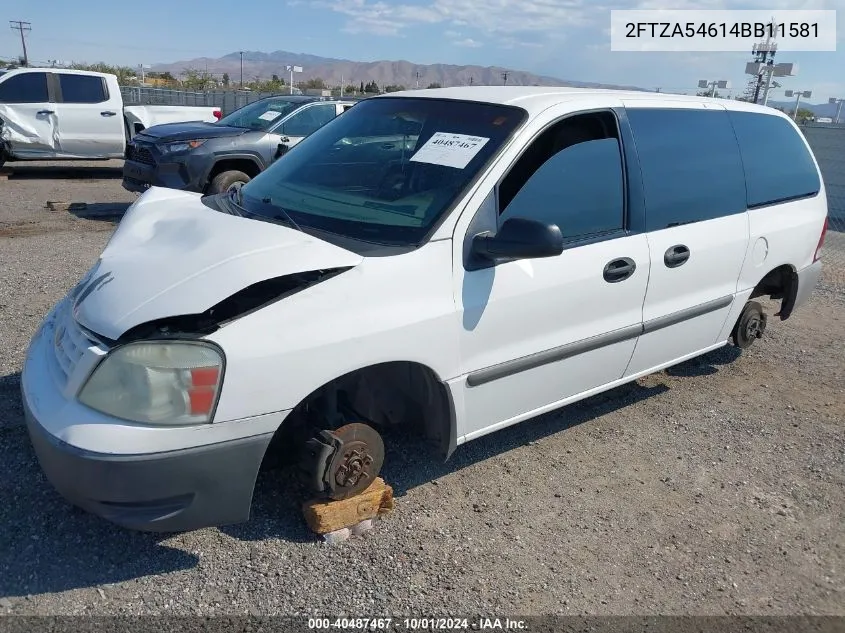 2004 Ford Freestar VIN: 2FTZA54614BB11581 Lot: 40487467