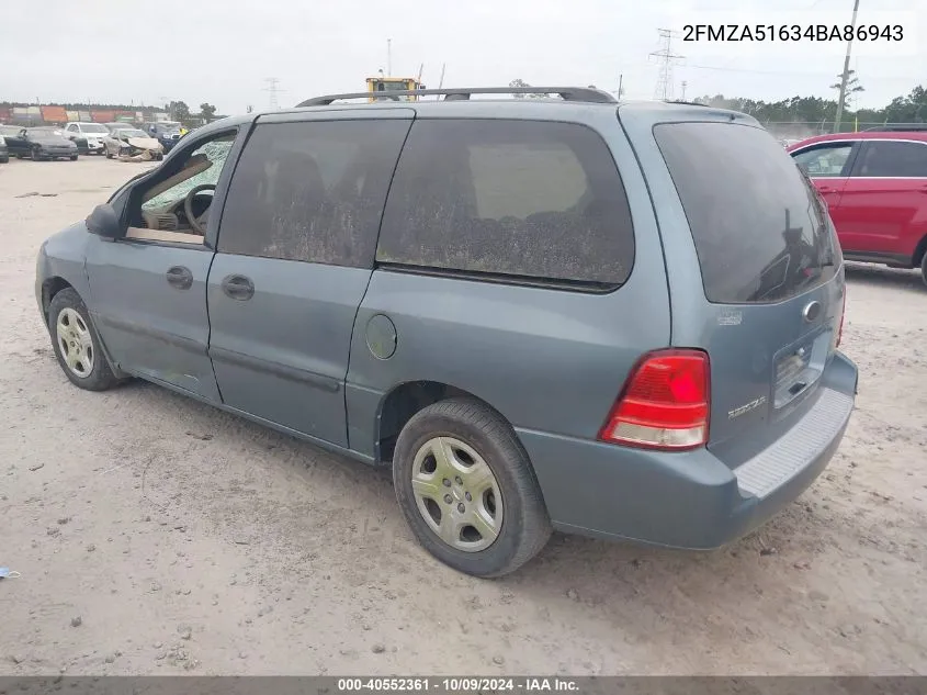 2004 Ford Freestar Se VIN: 2FMZA51634BA86943 Lot: 40552361