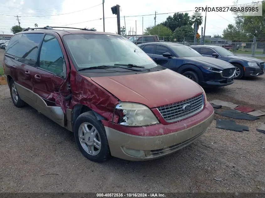 2004 Ford Freestar Limited VIN: 2FMDA58274BA85985 Lot: 40572535