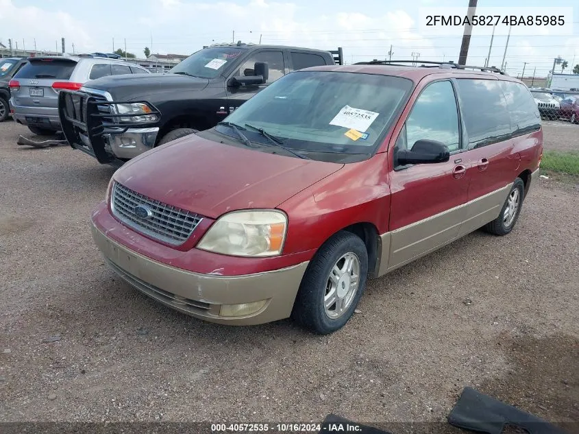 2004 Ford Freestar Limited VIN: 2FMDA58274BA85985 Lot: 40572535