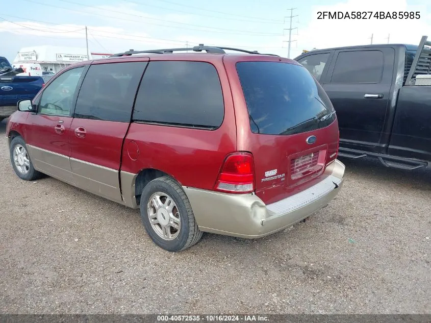 2004 Ford Freestar Limited VIN: 2FMDA58274BA85985 Lot: 40572535