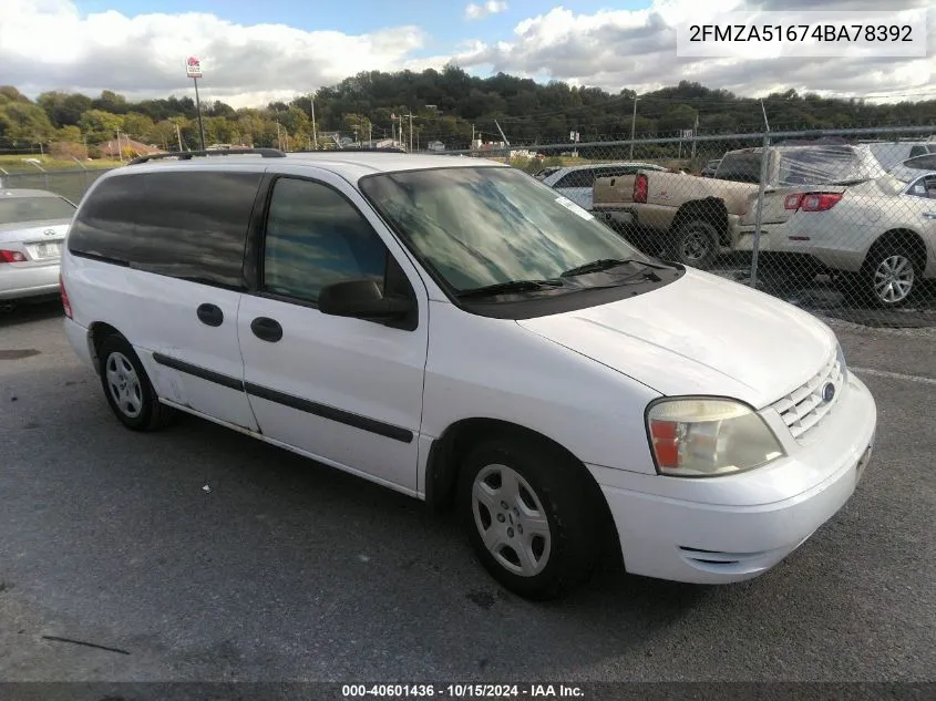 2004 Ford Freestar Se VIN: 2FMZA51674BA78392 Lot: 40601436