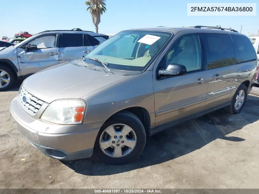 2004 Ford Freestar Ses VIN: 2FMZA57674BA36800 Lot: 40691097