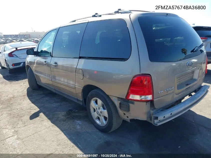 2004 Ford Freestar Ses VIN: 2FMZA57674BA36800 Lot: 40691097