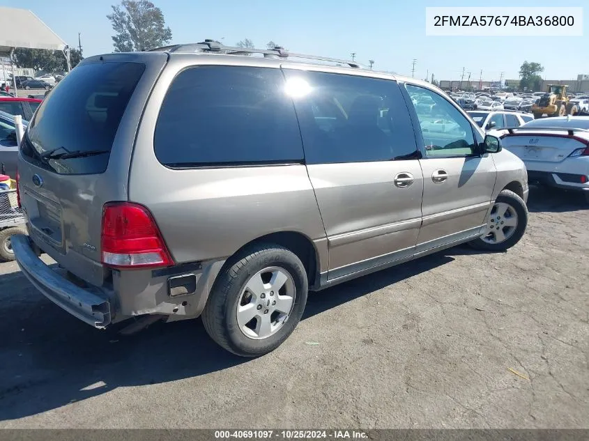 2004 Ford Freestar Ses VIN: 2FMZA57674BA36800 Lot: 40691097