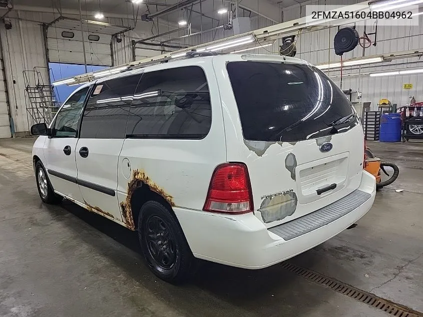 2004 Ford Freestar Se VIN: 2FMZA51604BB04962 Lot: 40708343