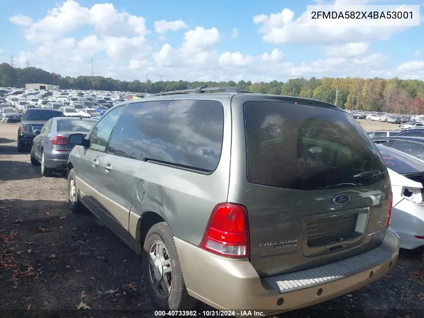 2004 Ford Freestar Limited VIN: 2FMDA582X4BA53001 Lot: 40733982