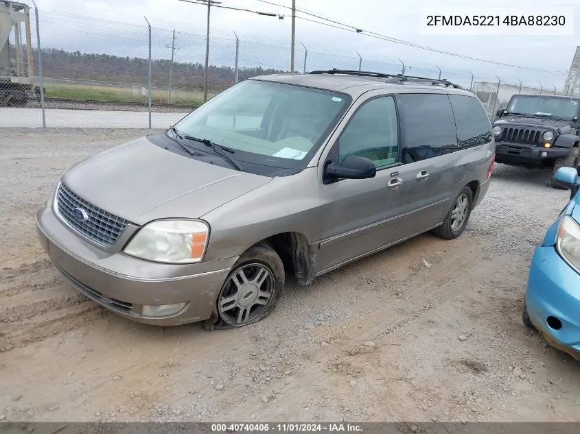 2004 Ford Freestar Sel VIN: 2FMDA52214BA88230 Lot: 40740405