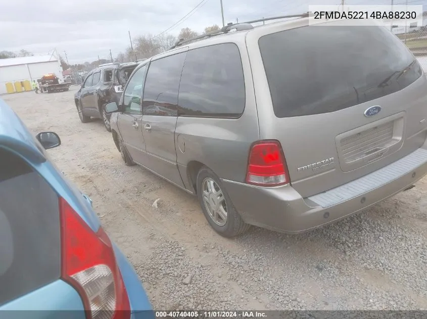 2004 Ford Freestar Sel VIN: 2FMDA52214BA88230 Lot: 40740405