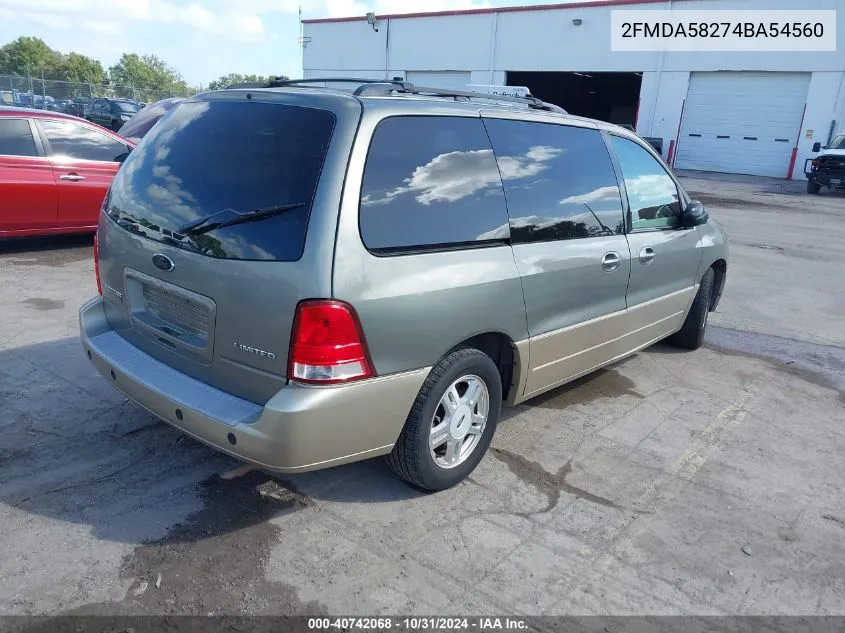 2FMDA58274BA54560 2004 Ford Freestar Limited