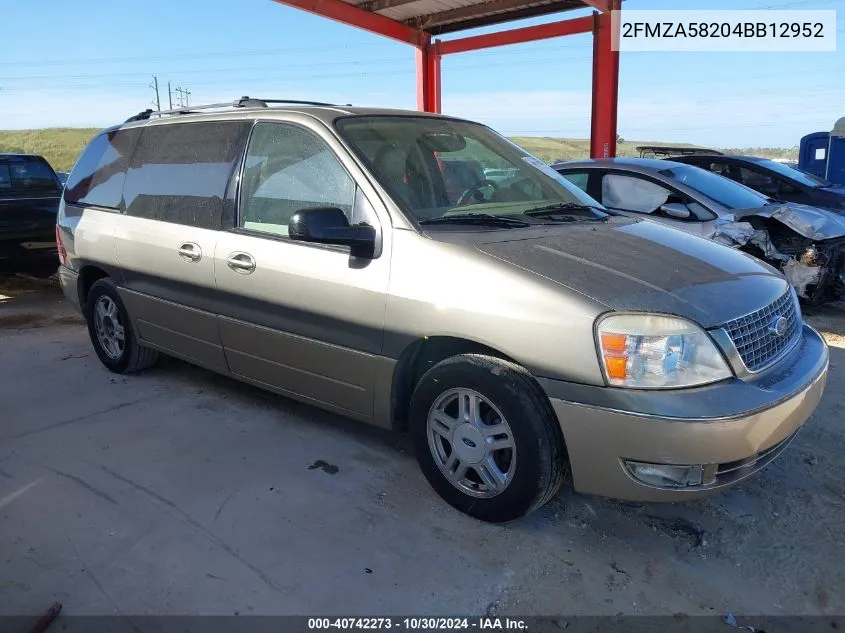 2004 Ford Freestar Limited VIN: 2FMZA58204BB12952 Lot: 40742273