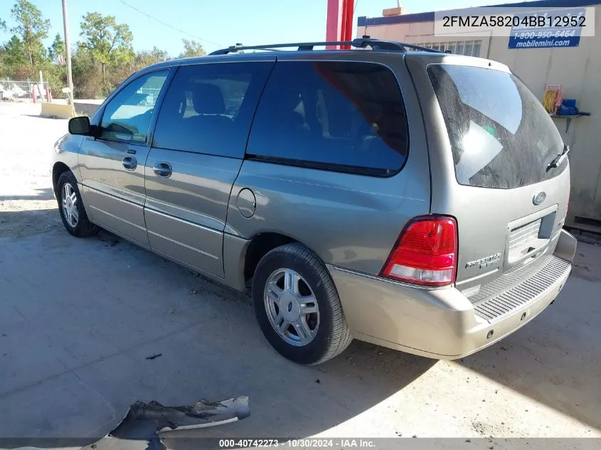 2004 Ford Freestar Limited VIN: 2FMZA58204BB12952 Lot: 40742273