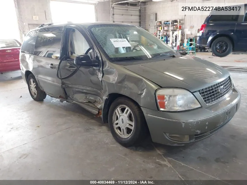 2004 Ford Freestar Sel VIN: 2FMDA52274BA53417 Lot: 40834469