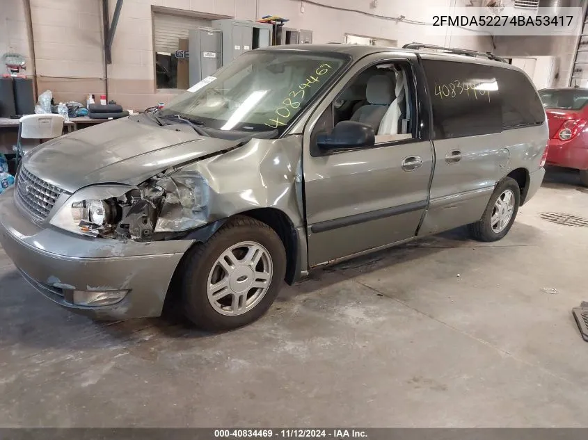 2004 Ford Freestar Sel VIN: 2FMDA52274BA53417 Lot: 40834469