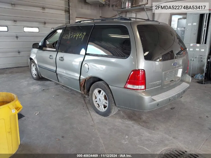 2004 Ford Freestar Sel VIN: 2FMDA52274BA53417 Lot: 40834469