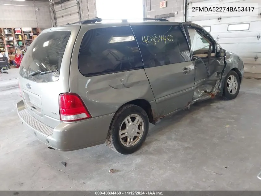 2004 Ford Freestar Sel VIN: 2FMDA52274BA53417 Lot: 40834469