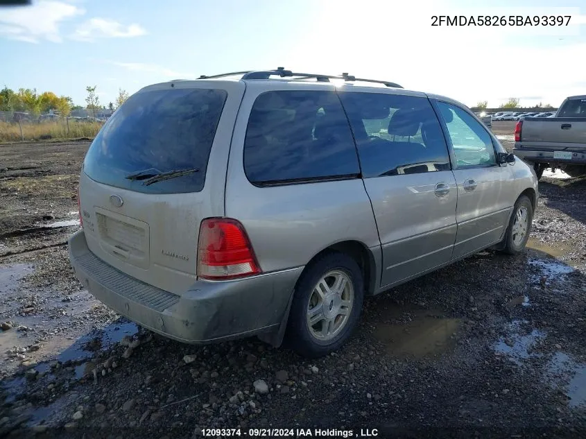 2005 Ford Freestar Limited VIN: 2FMDA58265BA93397 Lot: 12093374