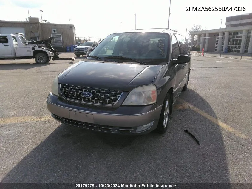 2005 Ford Freestar Sel VIN: 2FMZA56255BA47326 Lot: 20179279