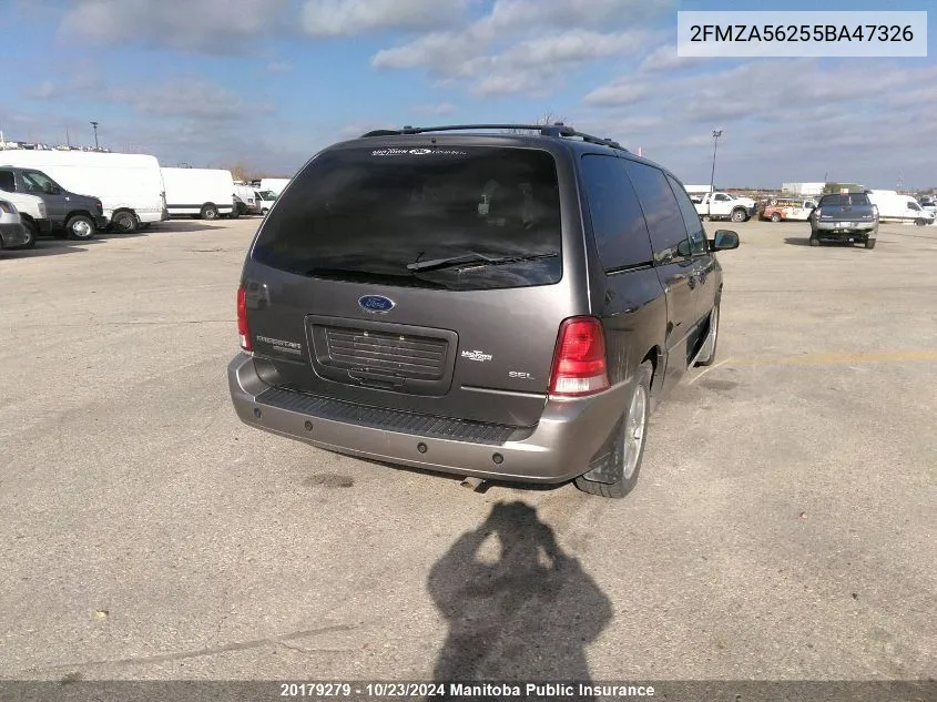 2005 Ford Freestar Sel VIN: 2FMZA56255BA47326 Lot: 20179279