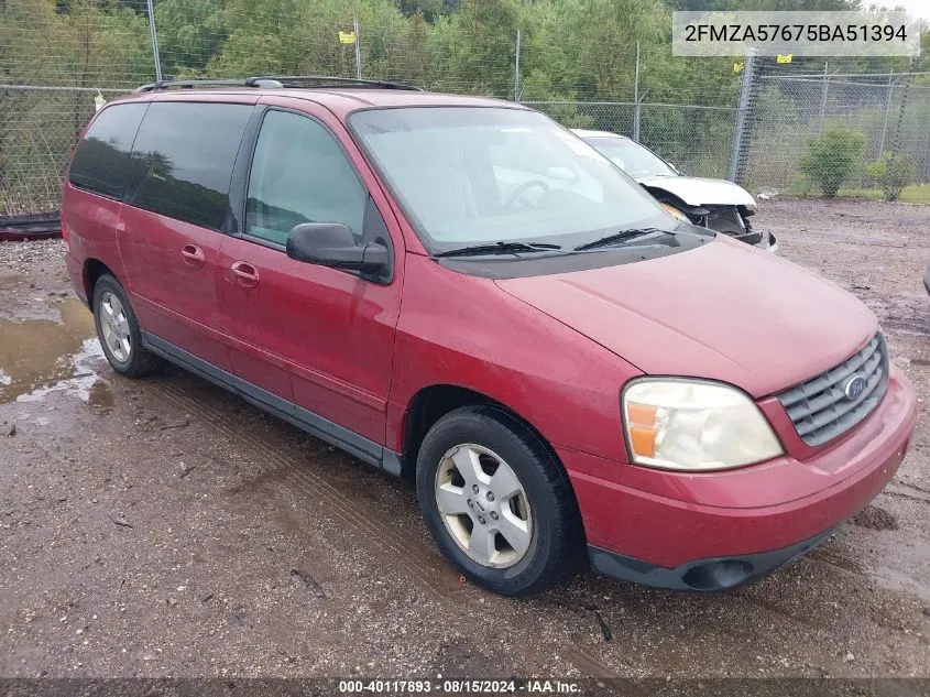 2005 Ford Freestar Ses VIN: 2FMZA57675BA51394 Lot: 40117893