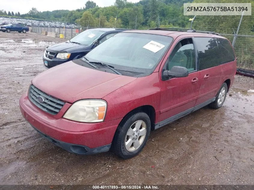 2005 Ford Freestar Ses VIN: 2FMZA57675BA51394 Lot: 40117893