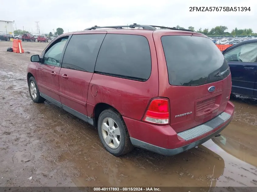 2005 Ford Freestar Ses VIN: 2FMZA57675BA51394 Lot: 40117893