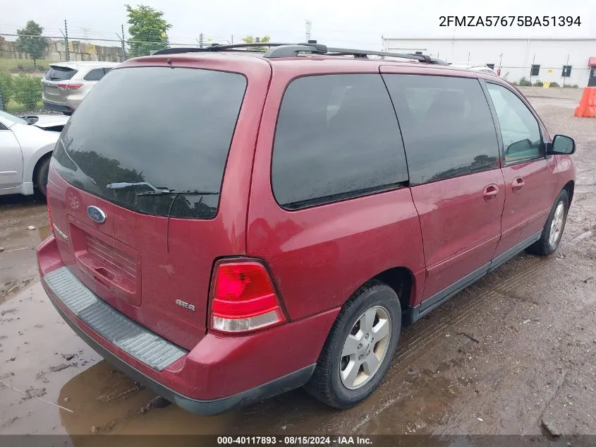 2005 Ford Freestar Ses VIN: 2FMZA57675BA51394 Lot: 40117893