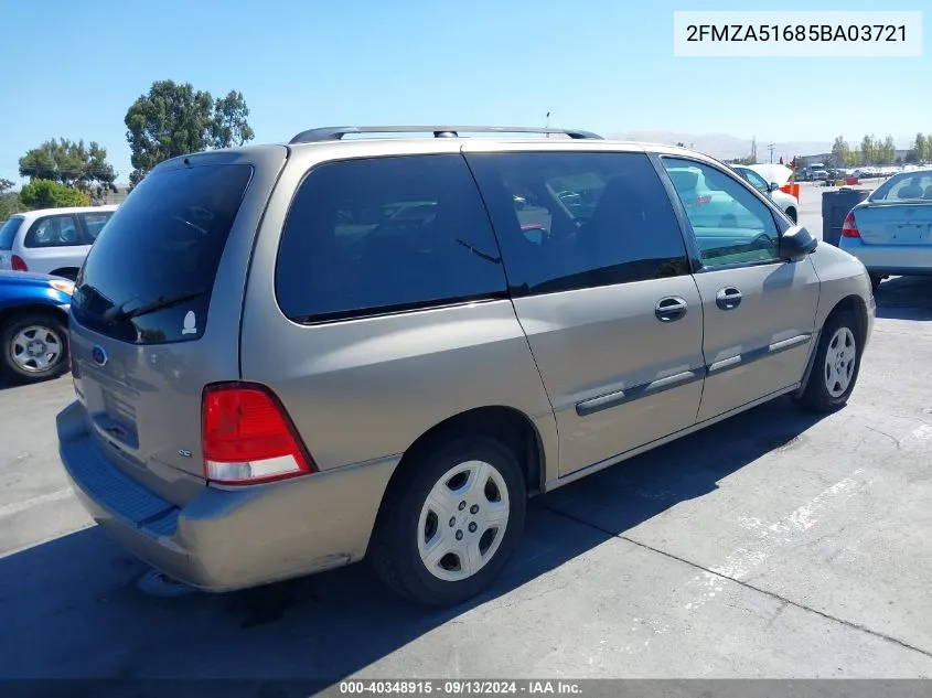 2005 Ford Freestar Se VIN: 2FMZA51685BA03721 Lot: 40348915