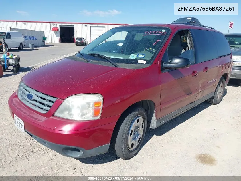 2005 Ford Freestar Ses VIN: 2FMZA57635BA37251 Lot: 40375423