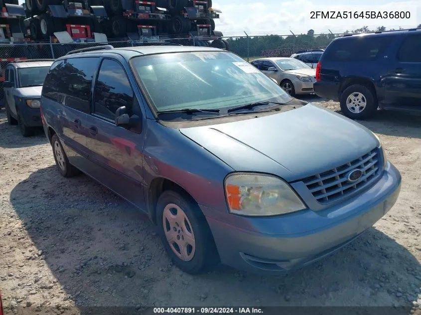 2005 Ford Freestar Se VIN: 2FMZA51645BA36800 Lot: 40407891