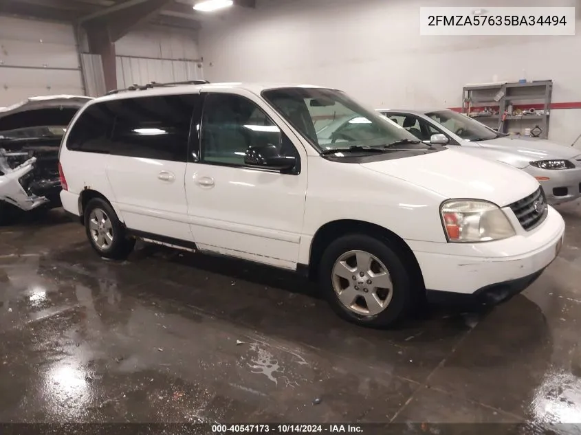 2005 Ford Freestar Ses VIN: 2FMZA57635BA34494 Lot: 40547173