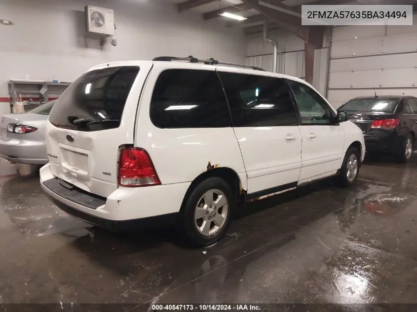 2005 Ford Freestar Ses VIN: 2FMZA57635BA34494 Lot: 40547173