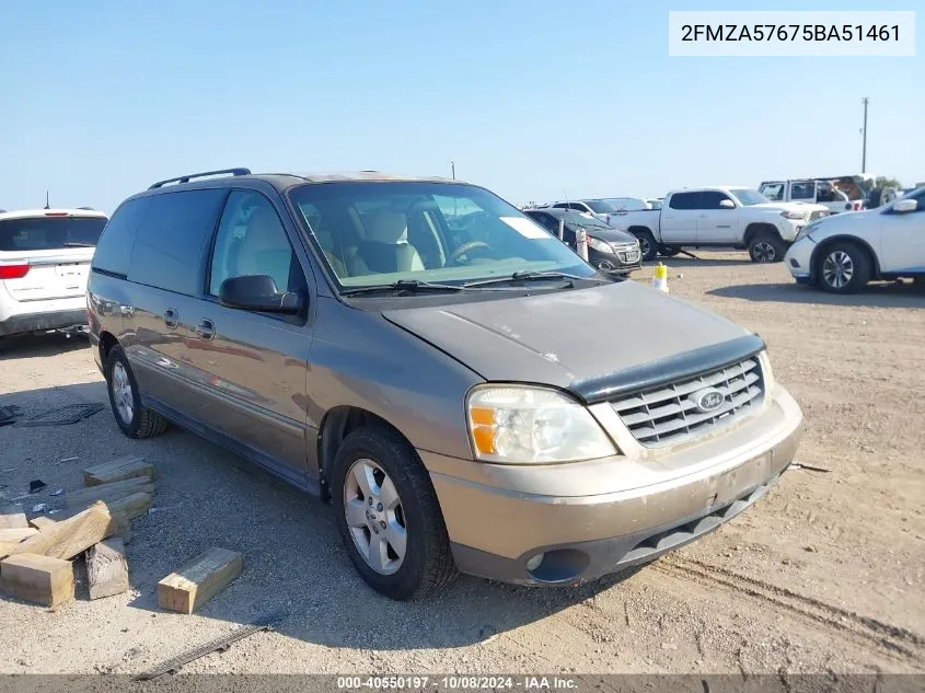 2005 Ford Freestar Ses VIN: 2FMZA57675BA51461 Lot: 40550197