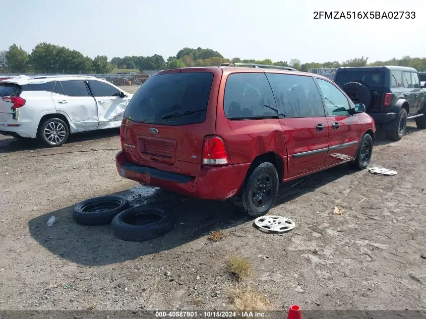 2005 Ford Freestar Se VIN: 2FMZA516X5BA02733 Lot: 40587901