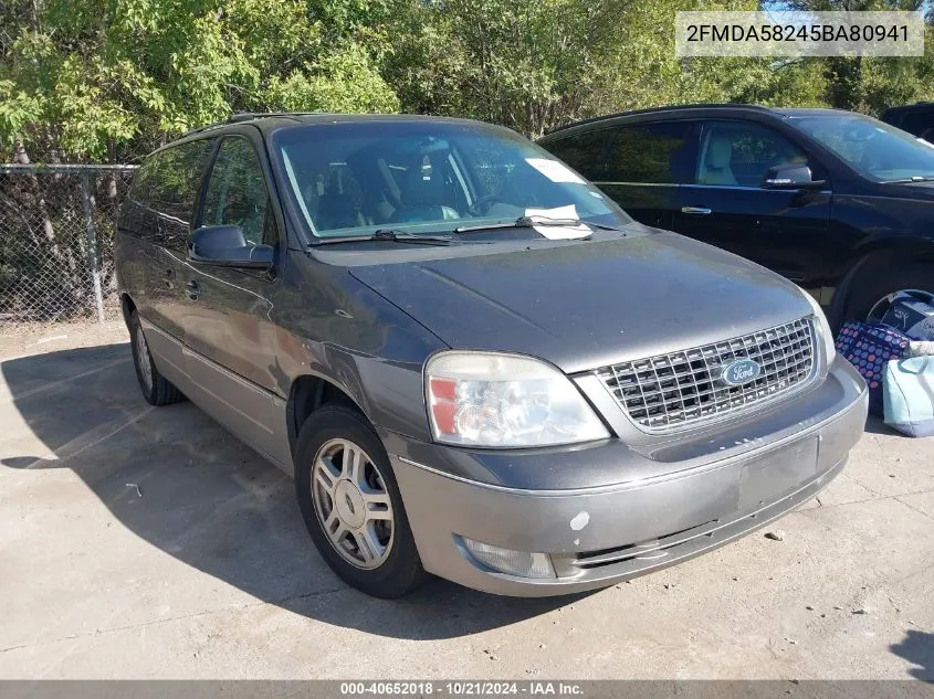 2005 Ford Freestar Limited VIN: 2FMDA58245BA80941 Lot: 40652018