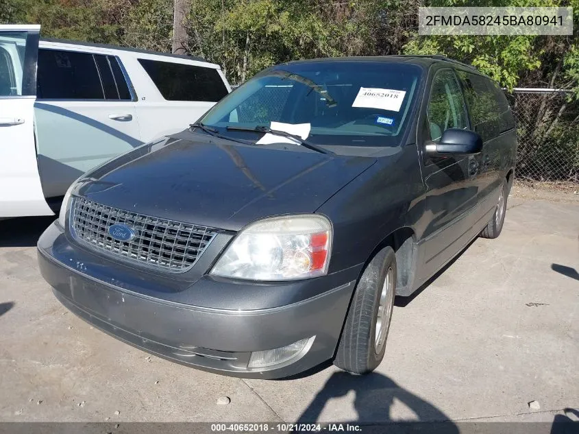 2005 Ford Freestar Limited VIN: 2FMDA58245BA80941 Lot: 40652018