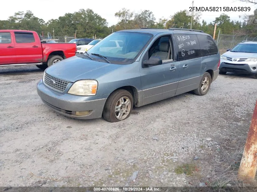 2005 Ford Freestar Limited VIN: 2FMDA58215BA05839 Lot: 40708626