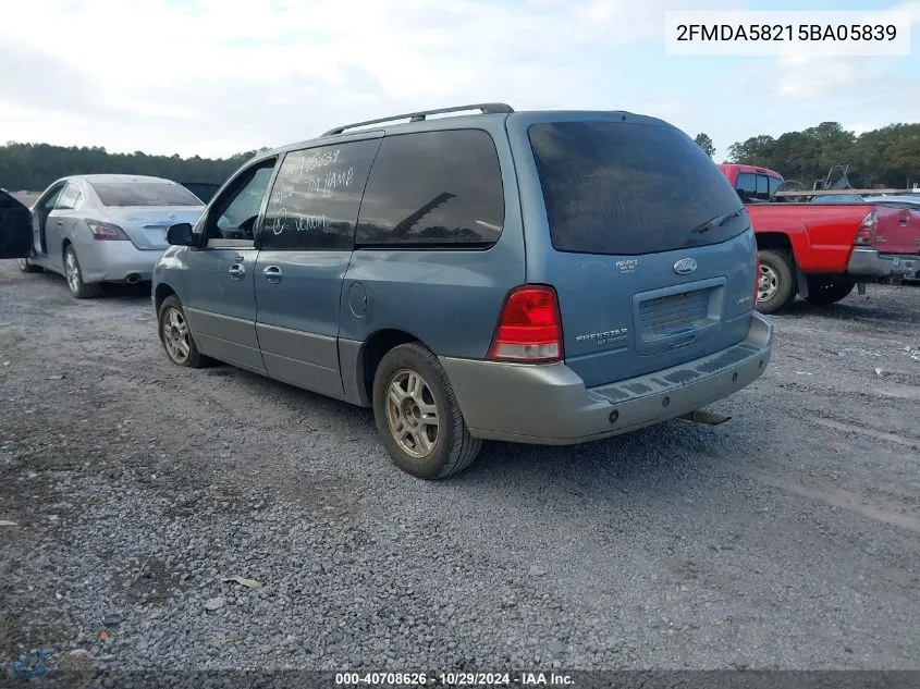 2005 Ford Freestar Limited VIN: 2FMDA58215BA05839 Lot: 40708626