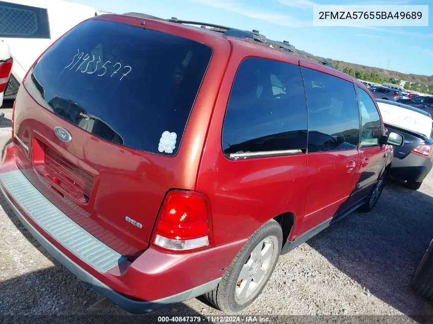 2005 Ford Freestar Ses VIN: 2FMZA57655BA49689 Lot: 40847379