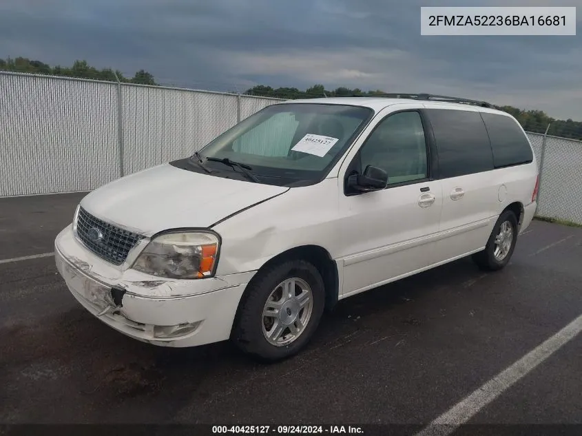 2006 Ford Freestar Sel VIN: 2FMZA52236BA16681 Lot: 40425127