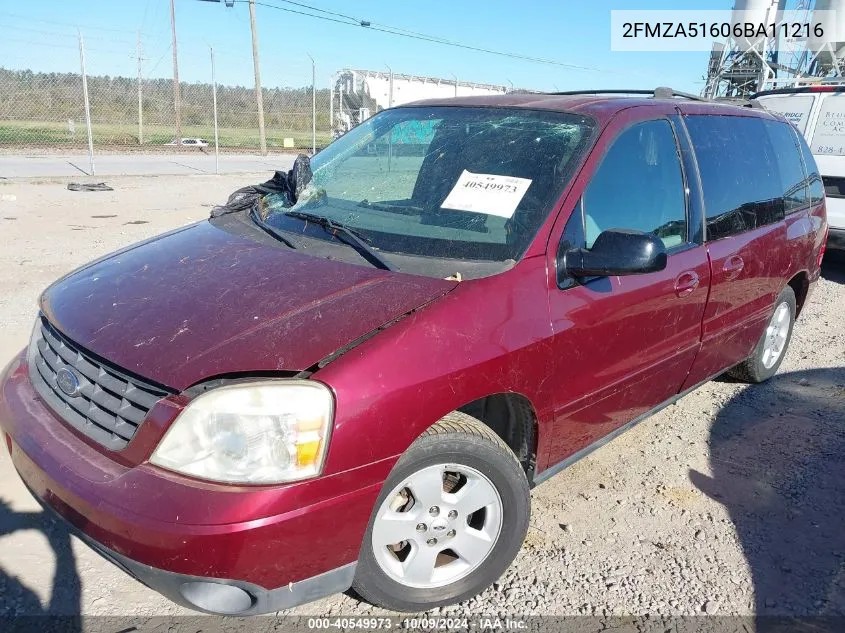 2006 Ford Freestar Se VIN: 2FMZA51606BA11216 Lot: 40549973