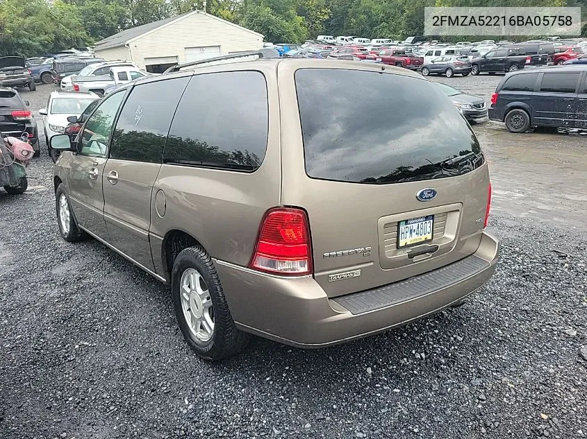 2006 Ford Freestar Sel VIN: 2FMZA52216BA05758 Lot: 40599656