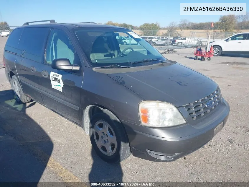 2006 Ford Freestar Se VIN: 2FMZA51626BA36330 Lot: 40633252