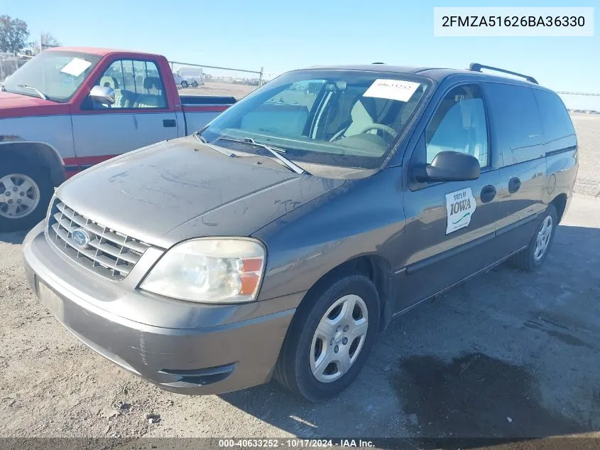 2006 Ford Freestar Se VIN: 2FMZA51626BA36330 Lot: 40633252