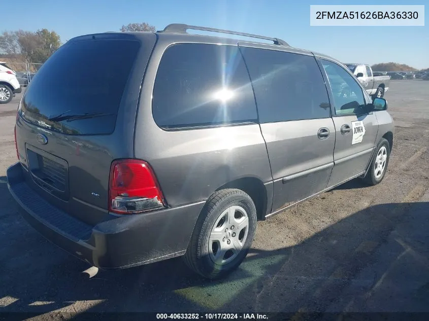 2006 Ford Freestar Se VIN: 2FMZA51626BA36330 Lot: 40633252