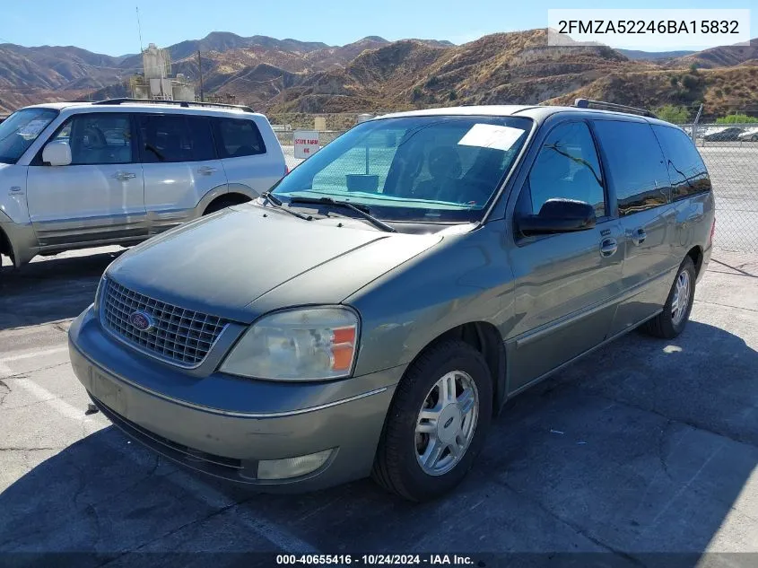 2006 Ford Freestar Sel VIN: 2FMZA52246BA15832 Lot: 40655416