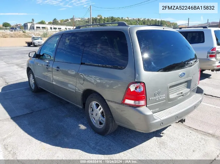 2006 Ford Freestar Sel VIN: 2FMZA52246BA15832 Lot: 40655416