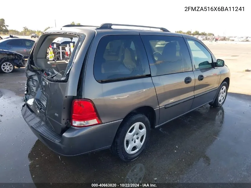 2006 Ford Freestar Se VIN: 2FMZA516X6BA11241 Lot: 40663820