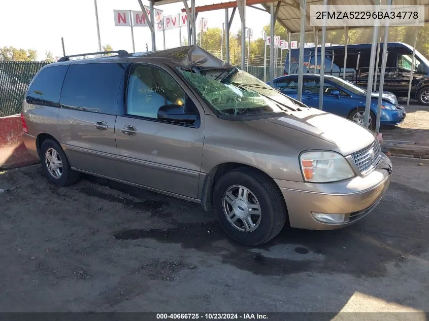 2006 Ford Freestar Sel VIN: 2FMZA52296BA34778 Lot: 40666725