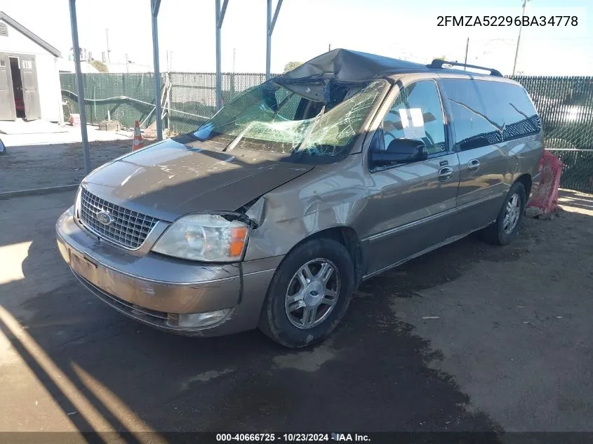 2006 Ford Freestar Sel VIN: 2FMZA52296BA34778 Lot: 40666725